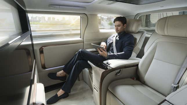 Interior of luxury minivan Lexus LM 2024